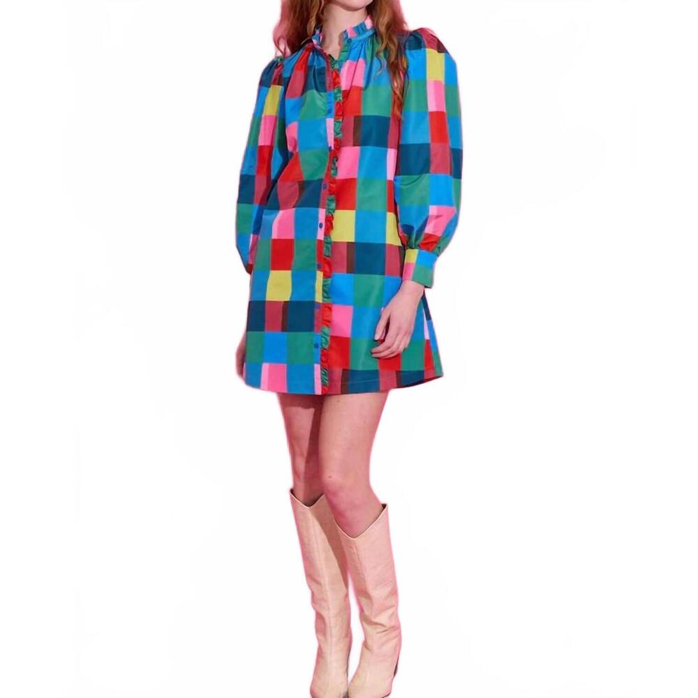 NEW ALDEN ADAIR nora dress in holiday check